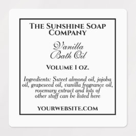 ヴィンテージスタイル防水バスラベルホワイト&ブラック ラベル