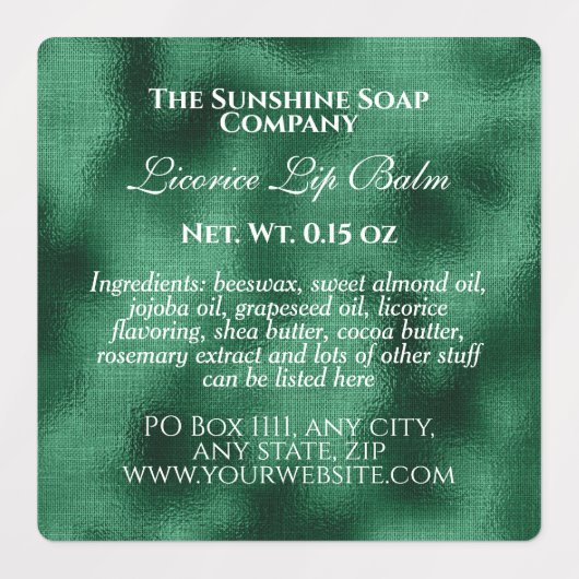 ヴィンテージスタイル防水化粧品グリーンフォイル ラベル (デザイン1)