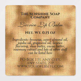 ヴィンテージスタイル防水化粧料製織金ゴールド箔 ラベル