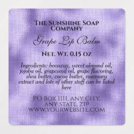 ヴィンテージスタイル防水紫箔せっけん ラベル
