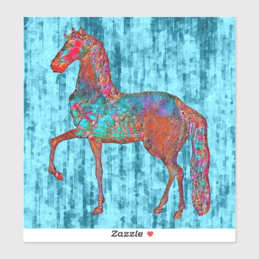 ヴィンテージスタイル馬アクアバックグランドシール シール (シート)