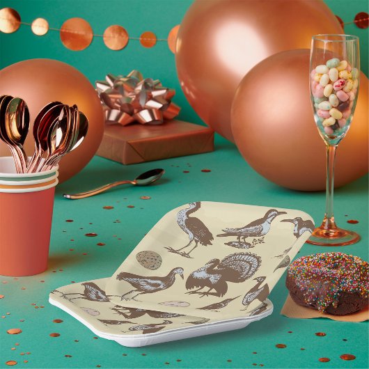 ヴィンテージスタイル鳥類紙プレート ペーパープレート