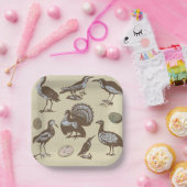 ヴィンテージスタイル鳥類紙プレート ペーパープレート (パーティー)