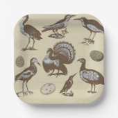 ヴィンテージスタイル鳥類紙プレート ペーパープレート (正面)