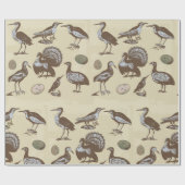 ヴィンテージスタイル鳥 ラッピングペーパー (フラット)