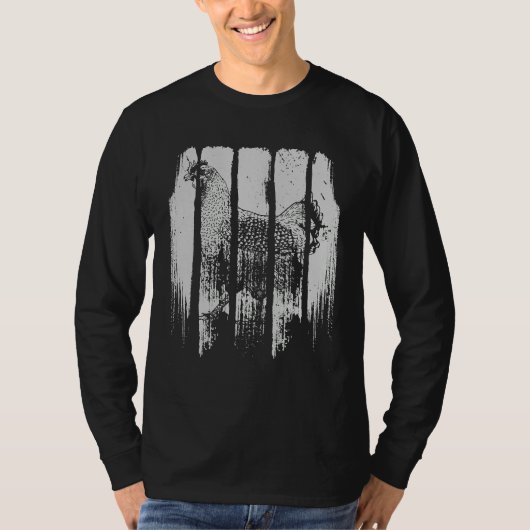 ヴィンテージスタイル鶏レトロ鶏 Tシャツ (正面)