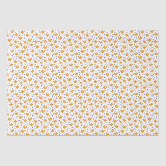 ヴィンテージスタイル黄山花模様組織パパニコロウ 薄葉紙 (正面)