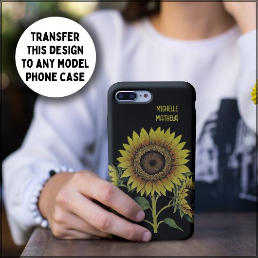ヴィンテージスタイル黄色ひまわり絵画の花 Case-Mate iPhoneケース