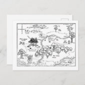 ヴィンテージスタイル100エーカーウッドマップ ポストカード (正面/裏面)