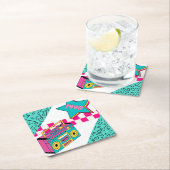 ヴィンテージスタイル1990ステレオ スクエアペーパーコースター (インサイチュ)