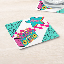 ヴィンテージスタイル1991ステレオ スクエアペーパーコースター