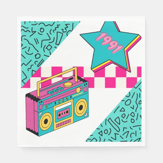 ヴィンテージスタイル1991ステレオ スタンダードランチョンナプキン (正面)