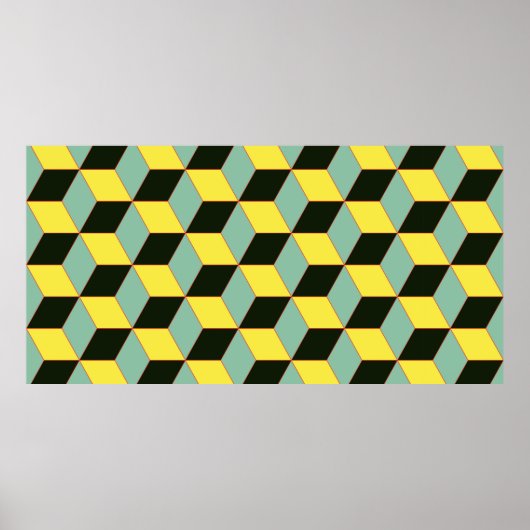 ヴィンテージスタイル3D幾何学的シームレスパターンc ポスター (正面)