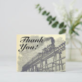 ヴィンテージスタイル"ありがとう!"、列車の機関車 ポストカード (スタンド正面)