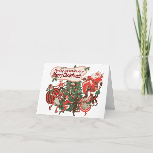 ヴィンテージスタイル「のまわりに踊り・ツリー」カード シーズンカード (正面)