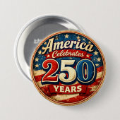 ヴィンテージスタイル アメリカ生誕250周年ボタン 缶バッジ (正面&裏面)