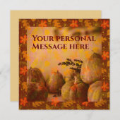 ヴィンテージスタイル オータム パンプキン フラット ノート カード (正面/裏面)