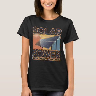 ヴィンテージスタイル ソーラーパワー クリーンエネルギー革命 Tシャツ