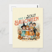 ヴィンテージスタイル「ハロウィンすてきを持つ」 ポストカード (正面/裏面)