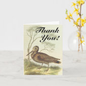 ヴィンテージスタイル、バード、「ありがとう!」 カード (黄色い花)