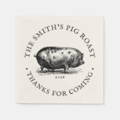 ヴィンテージスタイル |ピッグローストイベント |ファミリ懇親会 スタンダードカクテルナプキン (正面)