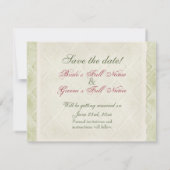 ヴィンテージスタイル ピンクのハイドランジア - セーブ・ザ・デートカード セーブザデート (裏面)