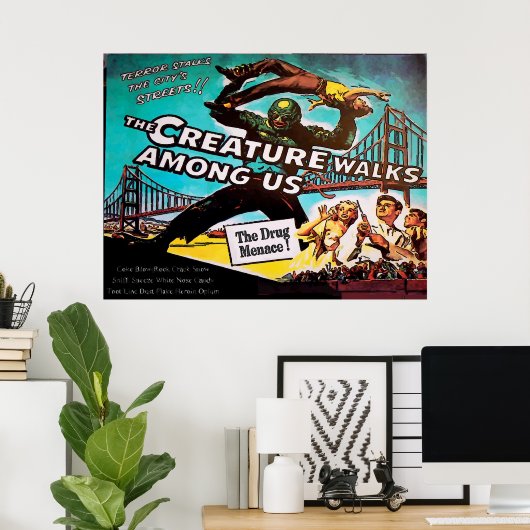 ヴィンテージスタイル、メネース、フェイクシネマ ポスター (ホームオフィス)