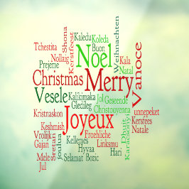 ヴィンテージスタイル メリークリスマス翻訳ワード ウィンドウサイン