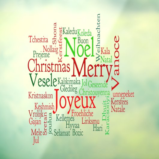 ヴィンテージスタイル メリークリスマス翻訳ワード ウィンドウサイン (シート3)