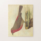 ヴィンテージスタイル、レッジに立つ鳥 ジグソーパズル (縦)