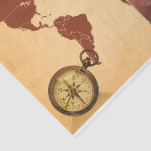 ヴィンテージスタイル、世界の地図プリント 薄葉紙 (詳細)