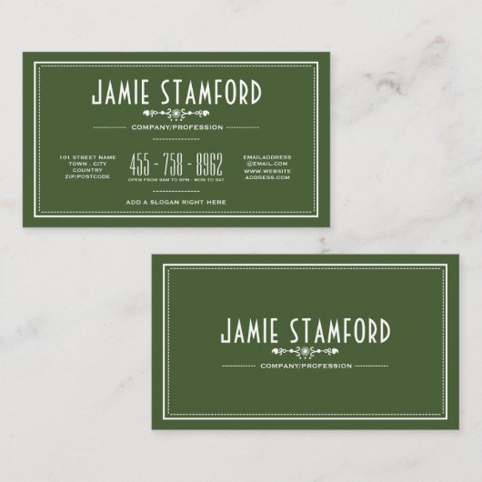 ヴィンテージスタイル、任意のカラーレトロ 名刺 (正面/裏面)