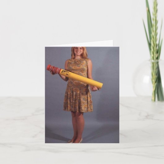 ヴィンテージスタイル「巨人鉛筆の女の子」ノートカード シーズンカード (正面)