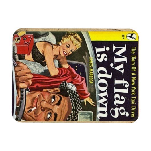 ヴィンテージスタイル「旗が下がった」磁石 マグネット (横)