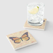 ヴィンテージスタイル（昆虫）オオカバマダラ、モナークバタフライアートコースター ストーンコースター (横)