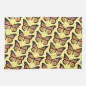 ヴィンテージスタイル（昆虫）オオカバマダラ、モナークバタフライイエローキッチン キッチンタオル (横)