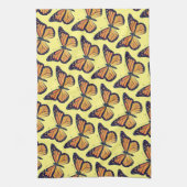 ヴィンテージスタイル（昆虫）オオカバマダラ、モナークバタフライイエローキッチン キッチンタオル (縦)