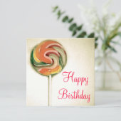 ヴィンテージスタイル「棒つきキャンデー」誕生日カードのカラー カード (スタンド正面)