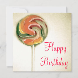 ヴィンテージスタイル「棒つきキャンデー」誕生日カードのカラー カード