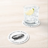 ヴィンテージスタイル|豚ローストパーティー ラウンドペーパーコースター (インサイチュ)