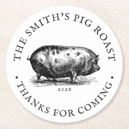 ヴィンテージスタイル|豚ローストパーティー ラウンドペーパーコースター