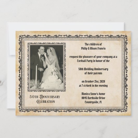 ヴィンテージスタイル 50周年記念祝賀会 招待状 (正面)