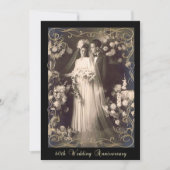 ヴィンテージスタイル 60周年 結婚記念日 招待状 (正面)