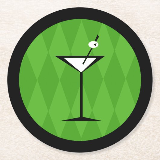 {ヴィンテージスタイル} { Martini } ラウンドペーパーコースター (正面)