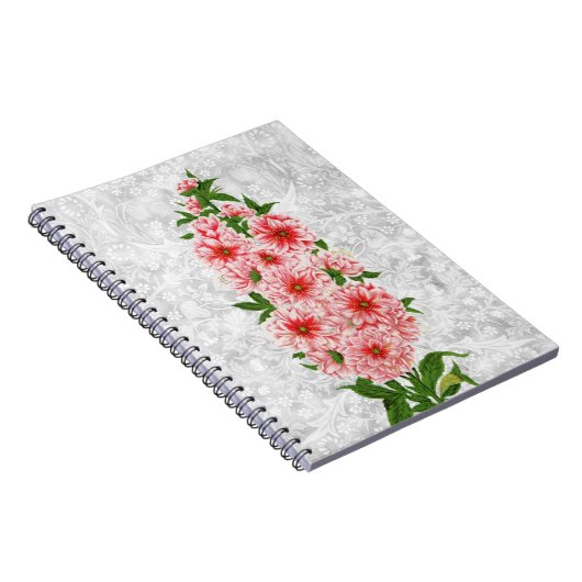 ヴィンテージスタイルHollyhock型フラワージャーナル ノートブック (右側)