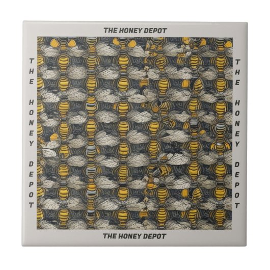 ヴィンテージスタイルHoneyBeeパターン名セラミックタイル タイル (正面)