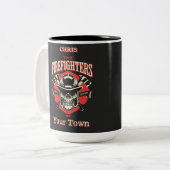 ヴィンテージスタイルNeighborHoodの消防士 ツートーンマグカップ (正面左)