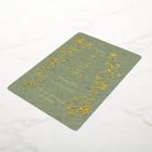 ヴィンテージスタイルSage Ggreen日付の保存 箔招待状 (回転した状態)