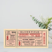 ヴィンテージスタジアムチケット野球誕生日 招待状 (スタンド正面)