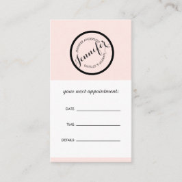 ヴィンテージスタンプのロゴピンクアポイントメント 予約カード